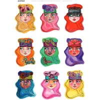 Jane Davenport Collage Sheets A4 Bright Girls (8pcs) (CEJDCOL001)